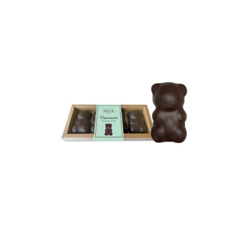 Chocolate Dark Marshmallow Bear Kraft Tray