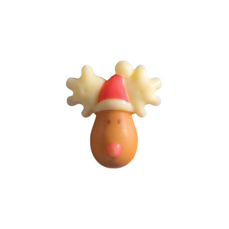 Reindeers Heads White Chocolate 4X3.6 Cm