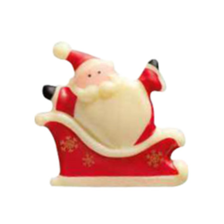 Santa White Chocolate Sur Son Traîneau 4.5X4.1 Cm
