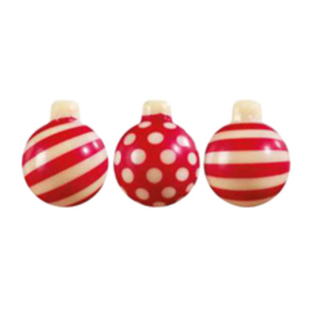 Christmas Balls White Chocolate Candy 3 Designs 3.7X3 Cm