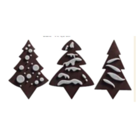 Christmas Tree Dark Chocolate Embossed 4 Designs