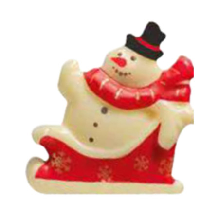 Snowman White Chocolate Sur Son Traîneau 4.5X3.85 Cm