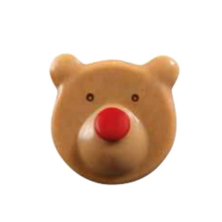 Bear Heads Chocolate Bc Nez Rouge 3.5 Cm