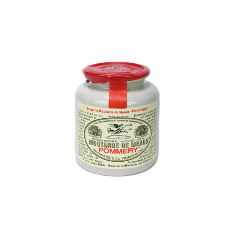 Moutarde De Meaux In Stone Jar With Wax