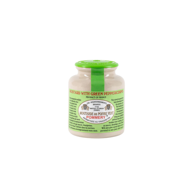 Mustard Green Peppercorn In Stone Jar With Plastic Top