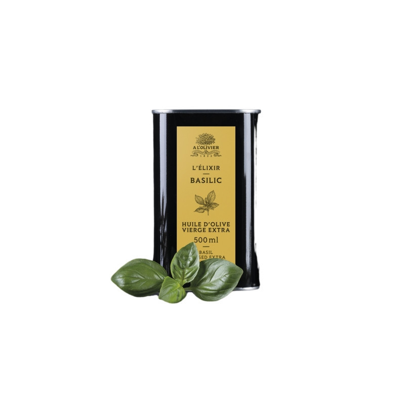 Olive Oil Basil Flavoured In Black Tin