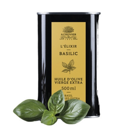 Olive Oil Basil Flavoured In Black Tin